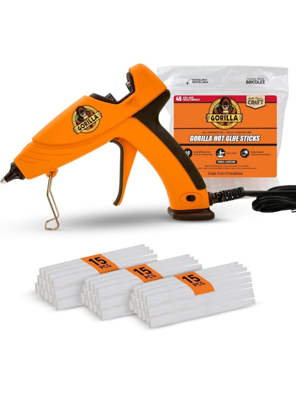 Dual Temp Hot Glue Gun Kit with 45 Sticks - Perfect for Crafts & DIY Projects